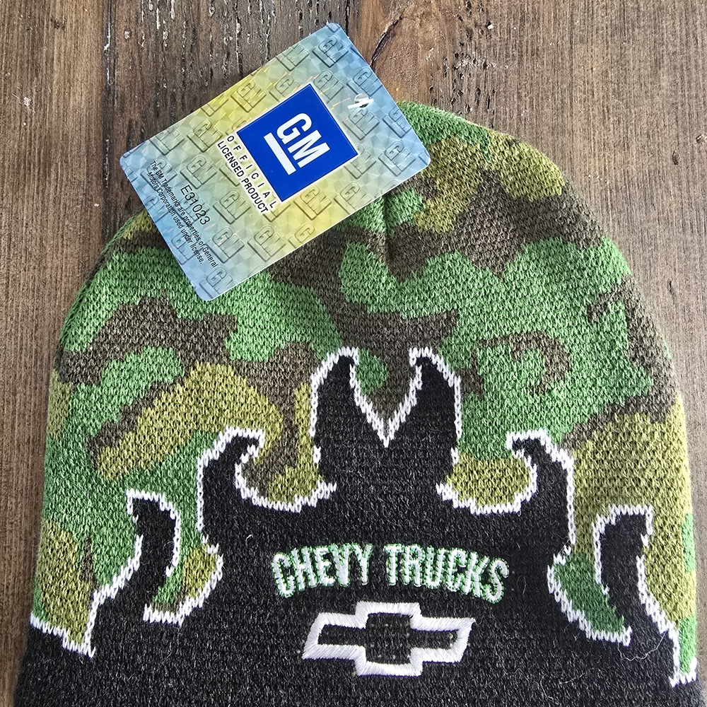 Chevy Trucks Camo Beanie with Flame Design